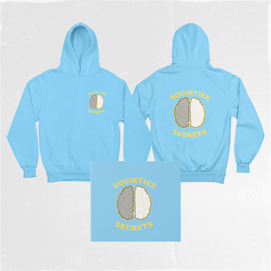 Baby Blue Hoodie - Turquoise Brain Logo