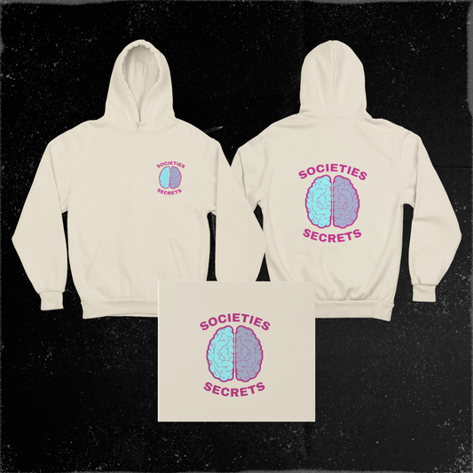 Classic Beige Hoodie - Turquoise Brain Hoodie